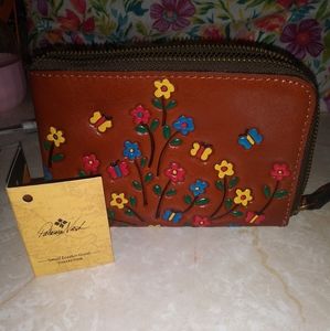 Floral leather wrislet